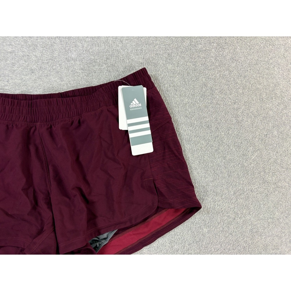 NWT Adidas Climalite Lined Running Training Shorts (Women's Small)‎ Maroon -3" - Picture 2 of 11